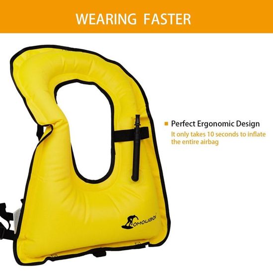 Ceinture De Gilet De Sauvetage Gonflable Portable Pour Adultes Avec Bandes Reflechissantes Et Sifflet Pour La Peche Et La Natation Manueldubuns 85890779
