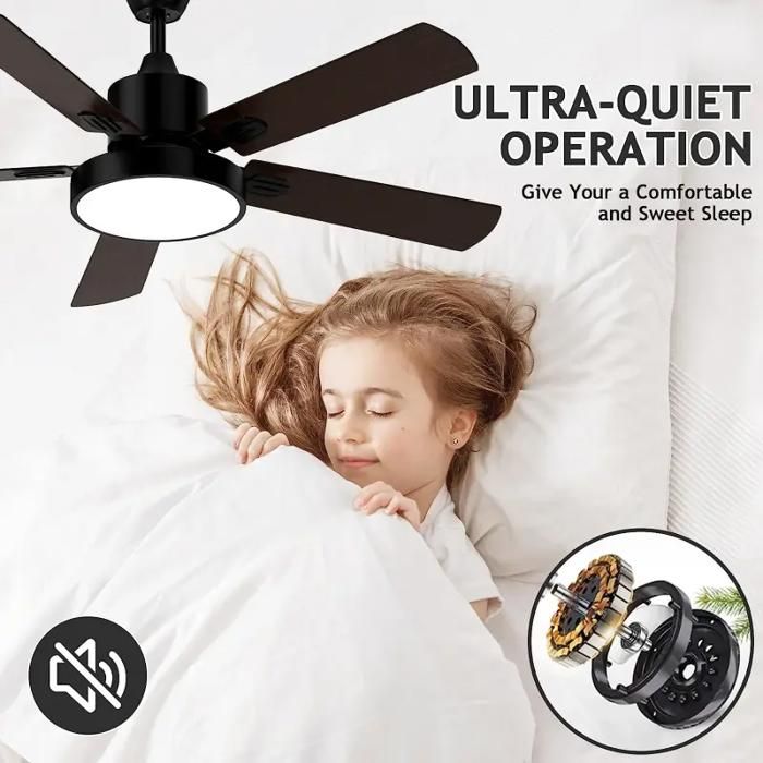 Ventilateur De Plafond Black Magic 132 Cm - Silencieux, Design Vintage Noir Et Doré - Garantie 25 Ans CASAFAN