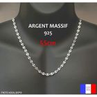 ASCALIDO chaine grain de café 55cm x 5.6mm de large. Collier pour homme en Argent Massif 925 véritable avec Poinçon et écrin