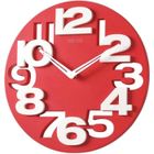 FOXNOVO Nouveauté en forme de creux-out 3D gros chiffres Cuisine Décor Home Office ronde Horloge murale Art Clock (Rouge)