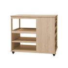 SWEEEK Desserte de cuisine naturelle avec range bouteilles. BATZ. 5 étagères. avec roulettes. 100 x 60 x 89 cm