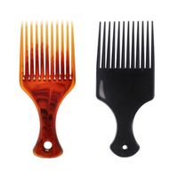 Peigne Cheveux Afro Antistatique,2 Pièce Larges Dents Boucles Comb Peigne Coiffure Outil,Plastique Brosse Cheveux Bouclés
