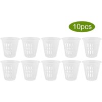 Paniers Hydroponiques Plastique - Pot Panier Hydroponique - Blanc - 10pcs