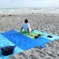 Outdoor Sand Beach / Couverture de pique-nique-Résistant à l'eau Ripstop Nylon, 9 'x 7.5' Idéal pour Pique-nique, Camping, Randonnée
