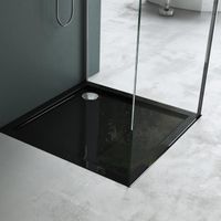 Receveur de douche carré en acrylique noir Mai & Mai F1 - 90x90x4cm - bonde A1