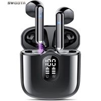 SWGOTA Écouteurs Bluetooth 5.3 sans Fil avec HiFi Stéréo Mic, 40H Récréation, Écran LED, IPX7, ContrôleTactile Oreillettes