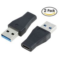 USB C Adaptateur, USB 3.1 Type C femelle vers USB 3.0 A mâle Adaptateur- Noir- 2 pièces