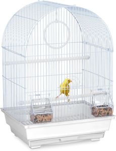 VOLIÈRE - CAGE OISEAU Cage Oiseaux Canaris Perruches Avec Perchoirs Balanoire Mangeoires Hlp 495 X 345 X 31 Cm BlancJ668