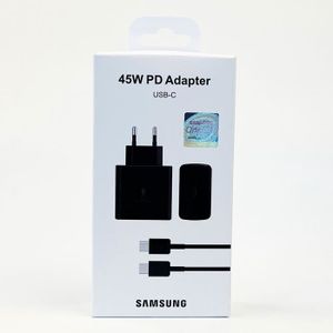 CHARGEUR TÉLÉPHONE Coffret noir UE-Samsung-Chargeur super rapide 45W 