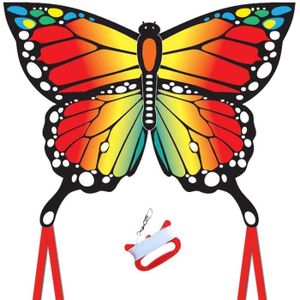 PIGMANA CerfVolant de Plage Papillon coloré Facile à Faire Voler Un cerfVolant Longue Queue colorée Convient aux Enfants et aux Adultes Jeux de Plein air activités Jeux de Plage fun