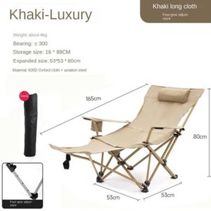 CHAISE DE CAMPING Kaki 4 blocs - Chaise de camping portable pliante 