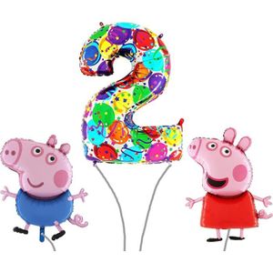 Set de Ballons Peppa Pig - Ballon numéroté Peppa Pig 2 ans - Ballon Peppa  Pig deux ans