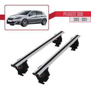 Barres de toit Profilées Aluminium Noir pour Peugeot 308 - 5 portes - dès  2013