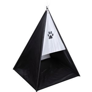 KIT HABITAT - COUCHAGE Tente tipi pour chien - Taille S - Noir