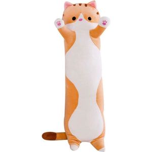 Jouets de chat mignon de 50cm de longueur, peluche élastique, coussin de  chat Squishy, ​​oreiller, jouet de poupée pour enfants