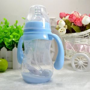 BIBERON  couleur 240ML Bleu Biberons d'allaitement pour bébé , larges, sans BPA, Anti-coliques, avec capteur de tempér