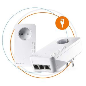 COURANT PORTEUR - CPL Devolo Magic 2 LAN Triple: Powerline Starter Kit pour Un réseau Domestique Stable Via Le câble d'alimentation