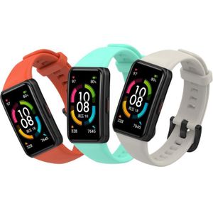 BRACELET MONTRE CONNEC. 3 Pièces de Bracelets Huawei Band 6/Honor Band 6 Bracelet en Silicone de Remplacement Sain, Doux et Respirant