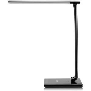 LAMPE A POSER Lampe de bureau LED Lampe liseuse 5 niveaux de luminosité Luminaire avec Port USB Contrôle tactile - Noir