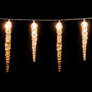Guirlande Lumineuse Stalactite LED 35 Mètres Blanc Chaud - Effet Scintillant, Raccordable, IP44 Pour Façade Et Extérieur