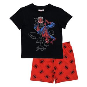 PYJAMA Pyjama court enfant Spiderman Noir/rouge de 3 à 8a