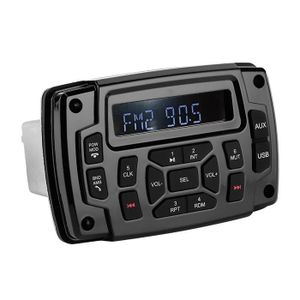 AUTORADIO Radio de bateau, 12 V lecteur MP3 Bluetooth FM AM récepteur stéréo IP66 accessoire étanche pour bateau marin