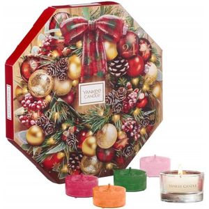 Bougies parfumées de Noël Collection Magical Christmas Morning Yankee Candle Coffret cadeau 18 bougies chauffe-plat et 1 photophore