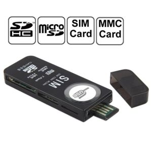 LECTEUR DE CARTE EXT. Lecteur Carte Universel USB Support SD MMC SIM Mic