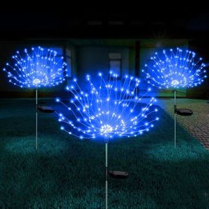 LAMPE DE JARDIN  Blue 2pcs Lampes de jardin solaires à 90LED feux d