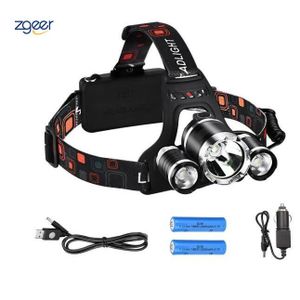 Lampe frontale avec lumi/ère rouge zoomable pour la chasse le camping Lumi/ère rouge lampe frontale /à LED rouge rechargeable par USB la vision nocturne lastronomie 1000 lumens