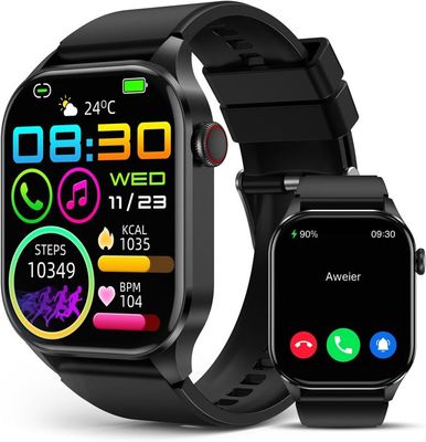 Montre Connectée Femme avec Appel Bluetooth,Smartwatch Ronde avec