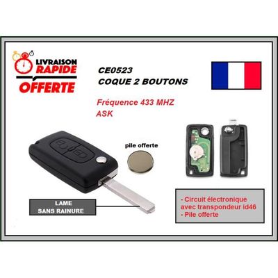 Clé Vierge ID46 CE0523 ASK Pour Citroën, Peugeot - C4, C5, 308, 407, Etc Clé Vierge ID46 CE0523 ASK Pour Citroën, Peugeot - C4, C5, 308, 407, Etc