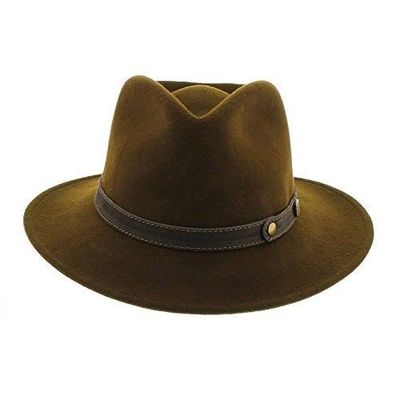 Chapeau Fedora Pétrus - Feutre De Laine Imperméable Et Pliable - Fabriqué En Italie - Tour De Tête Ajustable