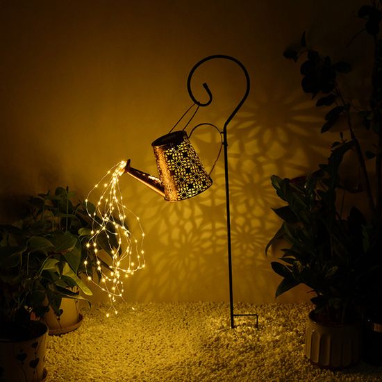 Arrosoir Guirlande Solaire Asslye Avec Papillon - Décoration Jardin LED IP65