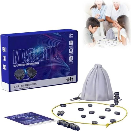 Jeu De Stratégie Magnétique – Jeu De Société Magnétique Multijoueur, Jeu De Stratégie Magnétique Avec Rainure En éponge/corde, Jeu D'échecs Magnétique Portable Avec Sac De Rangement