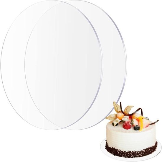 30Cm Disque De Gâteau Acrylique Transparent, Assiettes À Gâteau Disques De  Gâteau De Crème, Rond En Plexiglass, Pour Les Gâte[u3590] - Cdiscount Maison