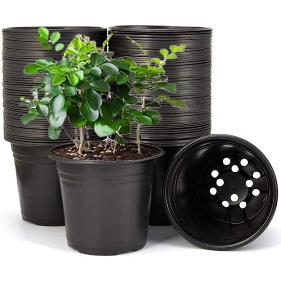 PEYOU 100 Pcs 10CM Pots De Fleurs En Plastique, Pots De Plantation, Petits Pots De Culture, Pots
