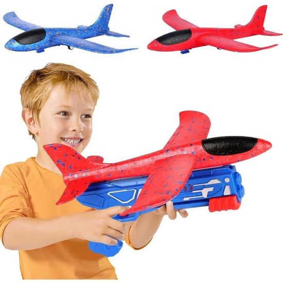 BluVast Lot De 4 Avions Polystyrène 35cm - Planeurs Enfant - Jeux Plein Air Garçons Filles