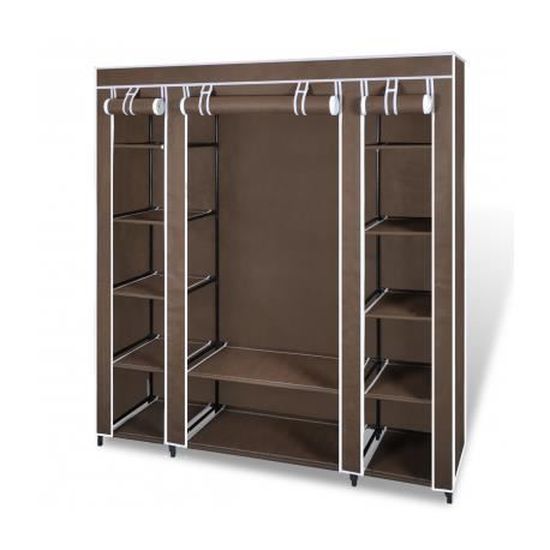 Armoire penderie tissu 45 x 150 x176 cm brun Cdiscount Maison