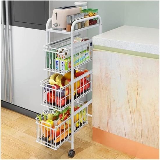 Desserte à roulettes en Métal Etagère Mobile 4 Etagères Desserte Desserte à roulettes en Métal Etagère Mobile 4 Etagères Desserte