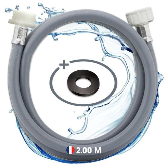 Rallonge Tuyau Machine à Laver 3 Mètres - Universelle Pour Lave-linge/lave-vaisselle - Avec Connecteurs Et Colliers De Serrage