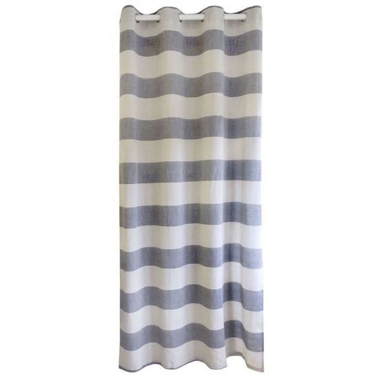 Rideau à Rayures Horizontales Naturel 140 x 240 cm - Cdiscount Maison