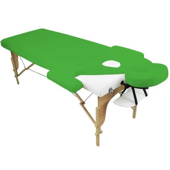 Drap housse de protection 4 pièces en éponge pour table de massage - Vert - Vivezen