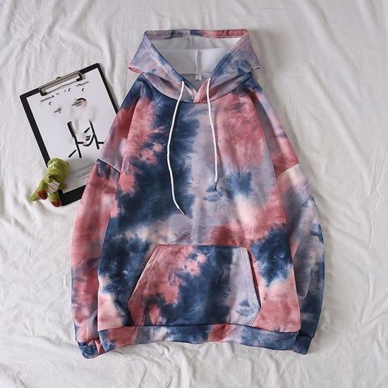 Ensemble 2 Pièces Tie-dye Pour Femme – Pantalon Large Et Haut à Manches Longues, Style Vintage