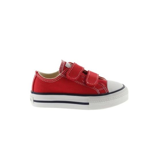 Baskets enfant Victoria Toile rouge Scratch Semelle