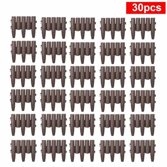 Lot De 30 Bordures De Pelouse En Plastique Aspect Bois - 8,4m Total - Marron