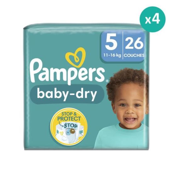 4x26 Couches Baby Dry Taille 5, Pampers Cdiscount Puériculture