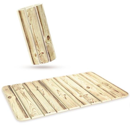 soldela tapis de bain diatomite absorbant antiderapant et antibacterien 60 x 39 cm effet bois cdiscount maison