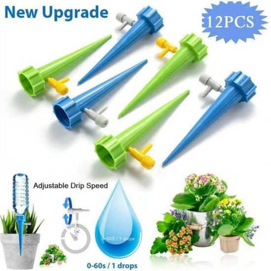 Beauneo Lot 12 Ampoules Arrosage Automatique – Globes Auto-Arrosage Plantes En Plastique Transparent, Idéal Vacances & Intérieur
