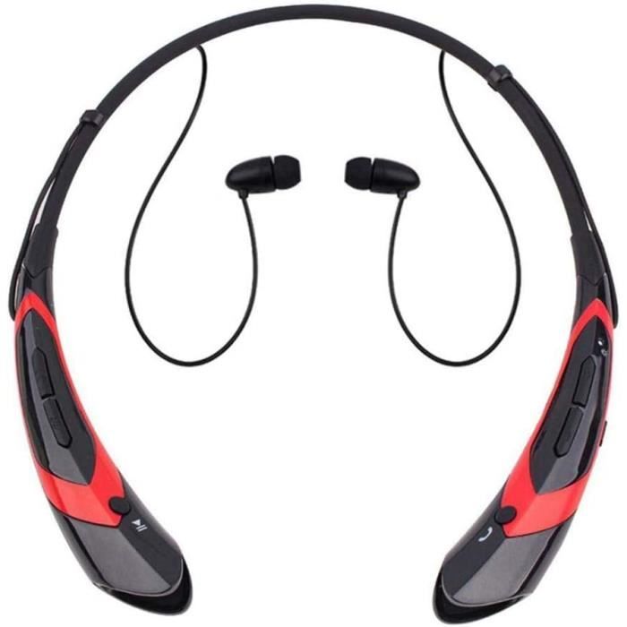 Casque Bluetooth Tour De Cou Sans Fil 60 Heures - Micro Intégré, LED, Carte TF
